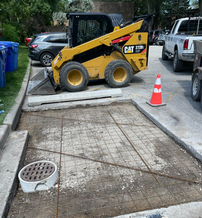 Reinforced base — prep to finished pour — before